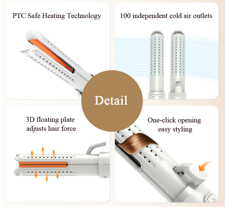 Girls' Favourite Hair Iron Automatic Flat Iron 2 in 1 Hair Straightener and Curler Hair Curling Irons
