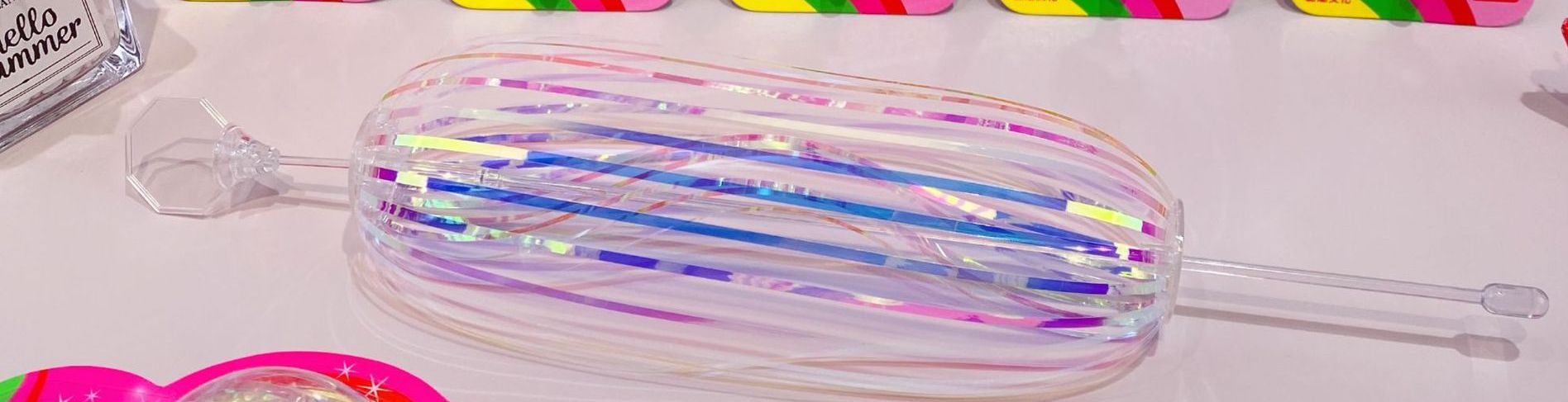 Large Plastic Unlit Rainbow Stick Magic Rotating Bubble Wand Bubble Flower