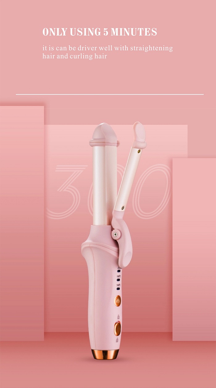 2 in 1 Cordless Hair Curling Iron Electric Hair Straightener and Hair Curler Professional
