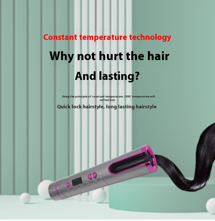 Professional Automatic Curling Iron Wand, Ionic Ceramic Coating & LED Temperature Display, Dual Voltage Portable Hair Curler