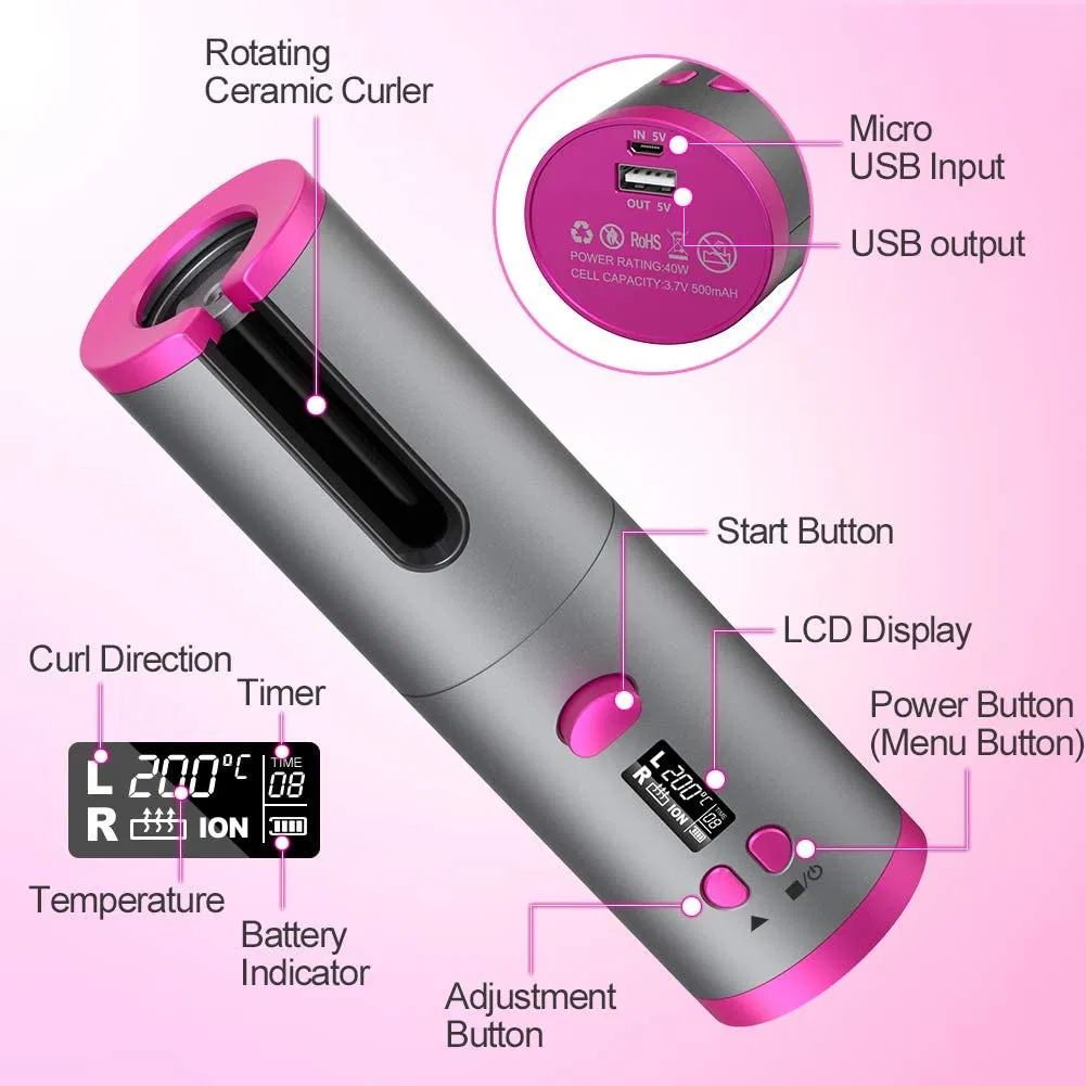 PTC Salon Tahath Customized Wholesale Titanium Hair Iron Auto Curler