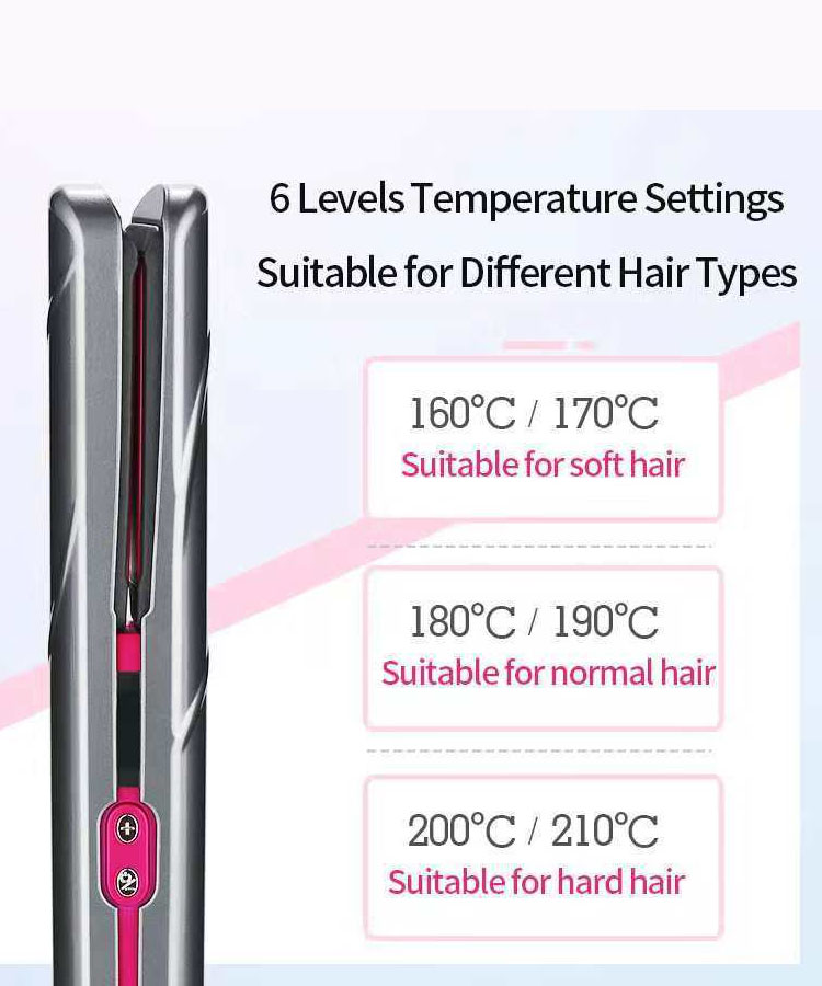 Best Selling Wireless USB Ceramic Coated Induction Hair Straightener &amp; Curling Iron Dual Voltage LCD Display Portable
