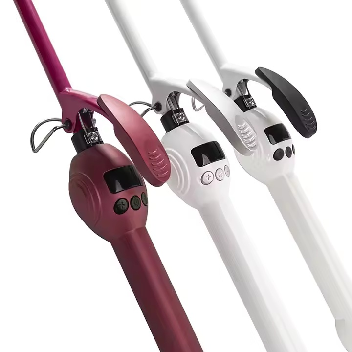 Negative Ions Curling Iron Ceramic Tourmaline Coating Long Barrel Curling Wand Dual Voltage Thin Mini Fast Heating Hair Curler