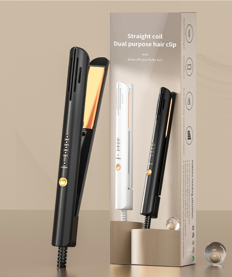 Titanium Straightening Iron and Curling Iron with Dual Voltage, Salon-Quality Hair Tool