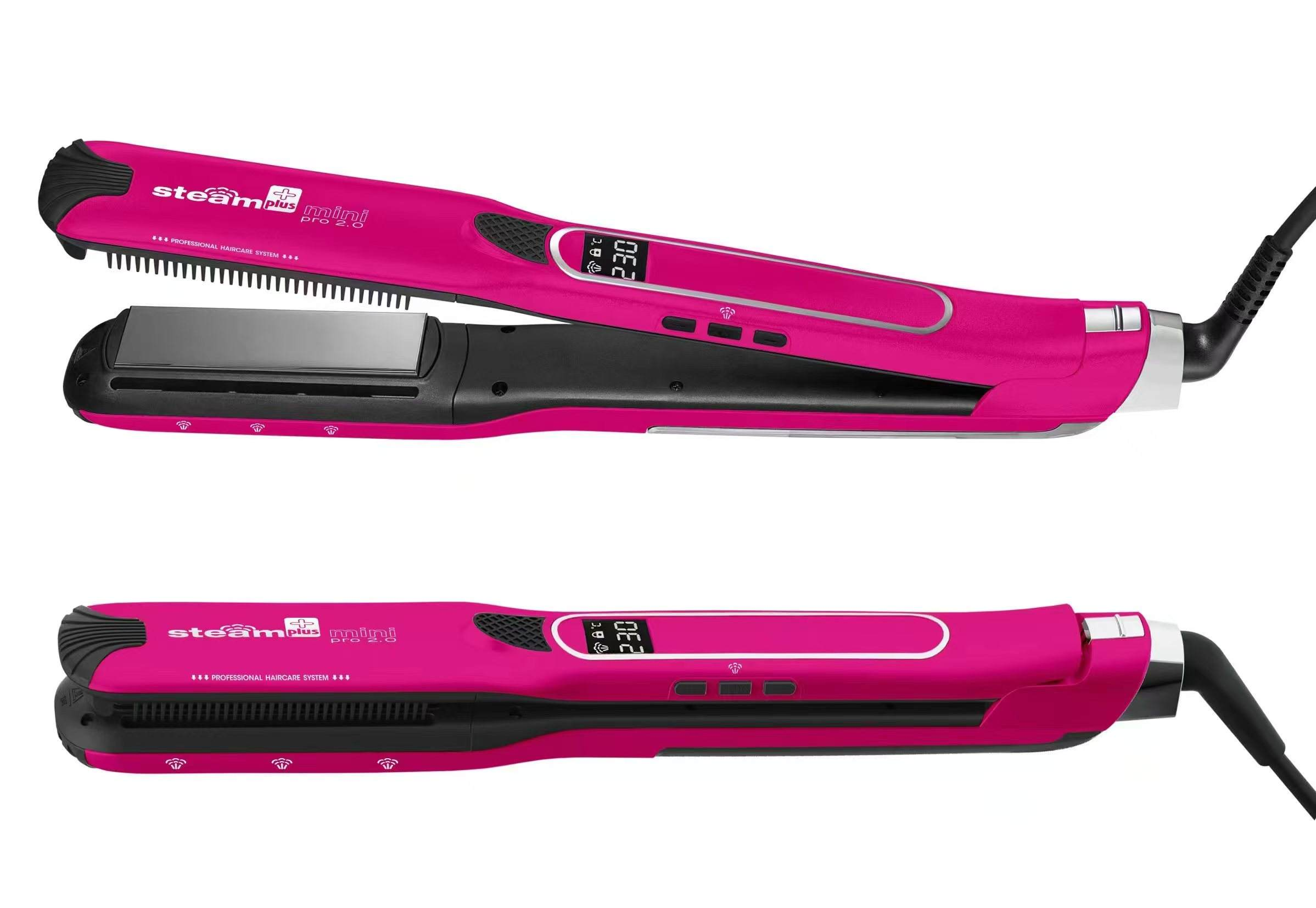 Adjustable Temperature Titanium Steam Hair Curler Straightener Brush Home Flat Iron Straightener Hot Comb Hair Tools