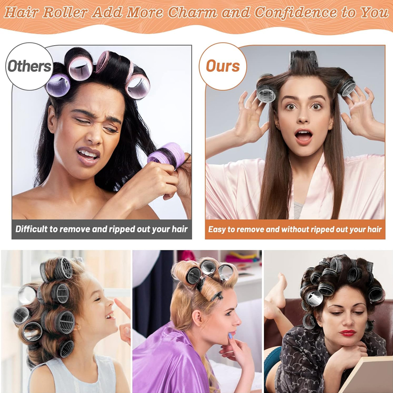 Factory Thermal Hair Curler Roller Set Aluminum Core Self Grip Hair Styling Tool for Hair Heat Resistance Custom Size Logo