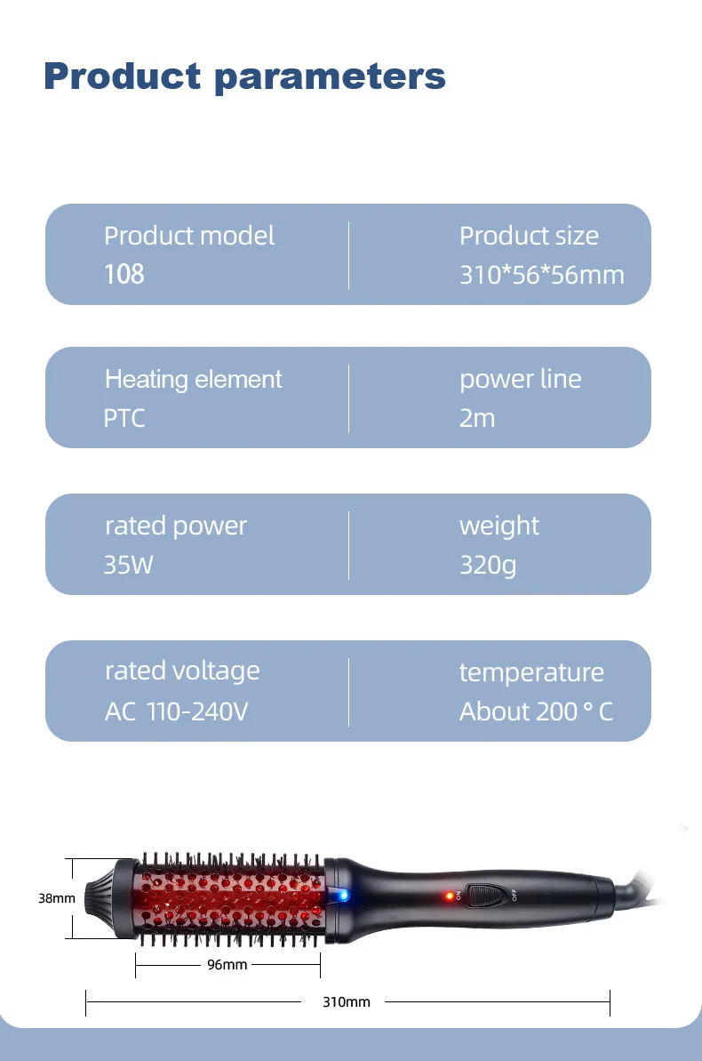 Save Multifunctional LED Temperature Infrared Electric Comb PTC Heater for Straight Fluffy Hair Styles for Household Curling Irons