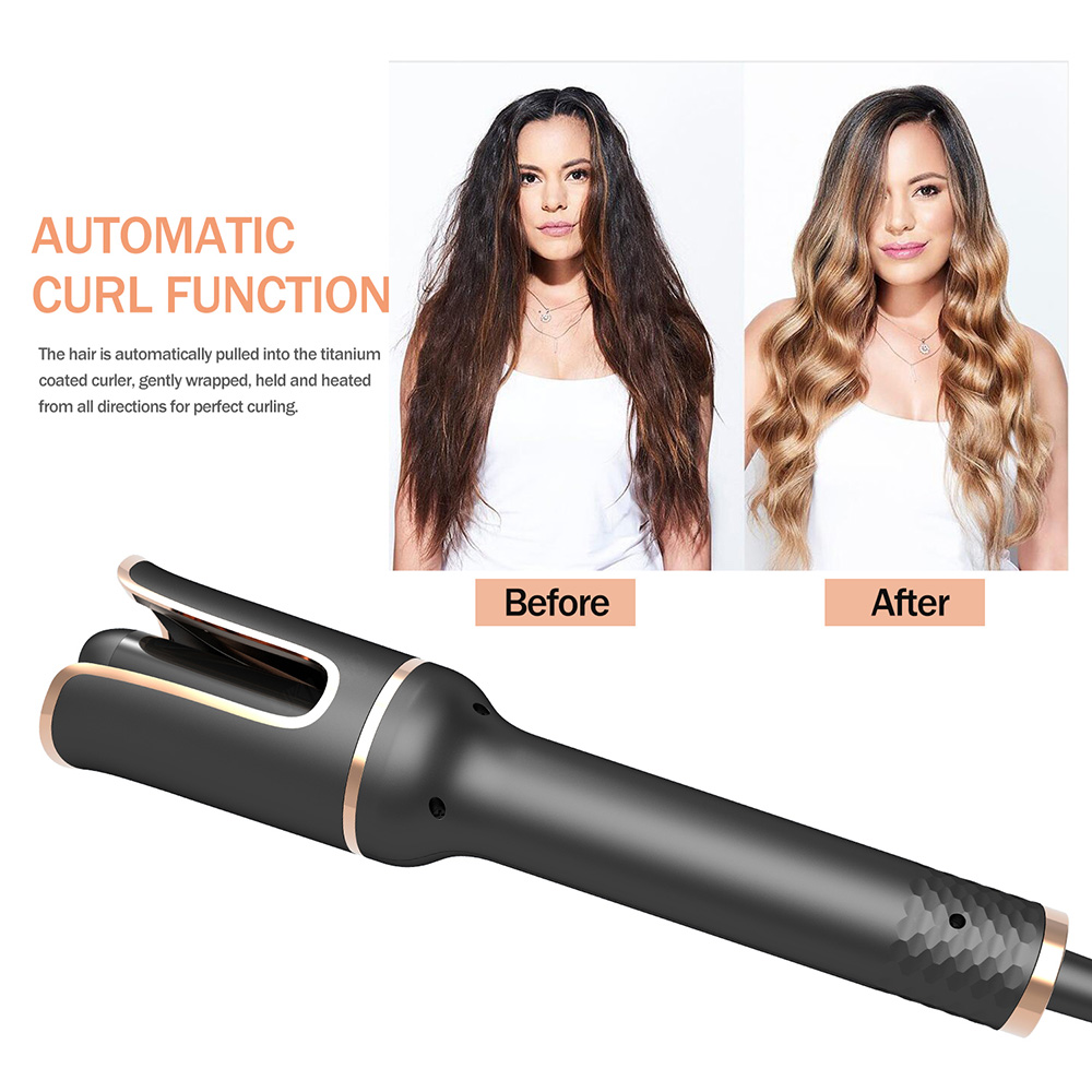 Automatic Hair Curling Iron with Ceramic Ionic Barrel Smart Anti-stuck Auto Rotating Hair Curling Wand Professional Hair Curler