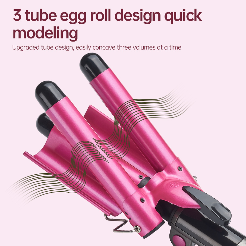 Three-Barrel Egg Roll Hair Curler with Adjustable Temp. Double-Layer Ceramic Panel, Ideal for Creating Water Wave Patterns. No Reviews Yet