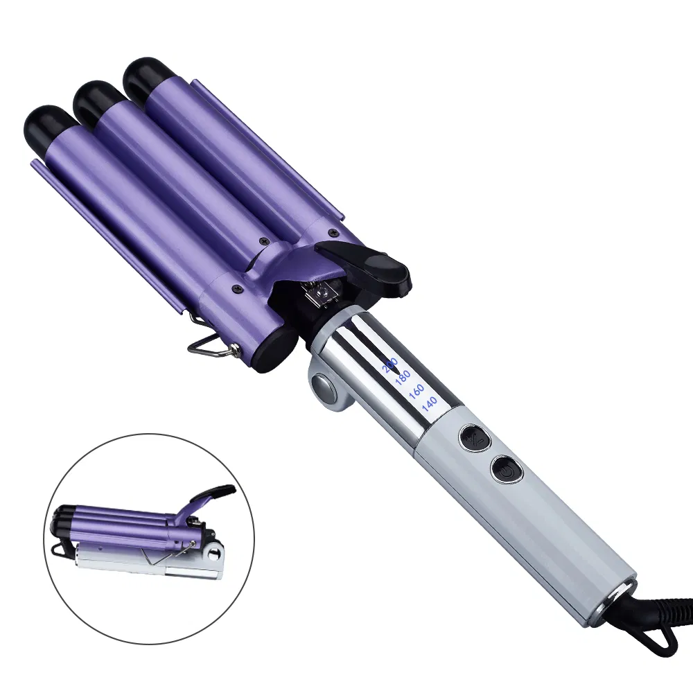 Professional LED Display Triple Barrels Hair Waver