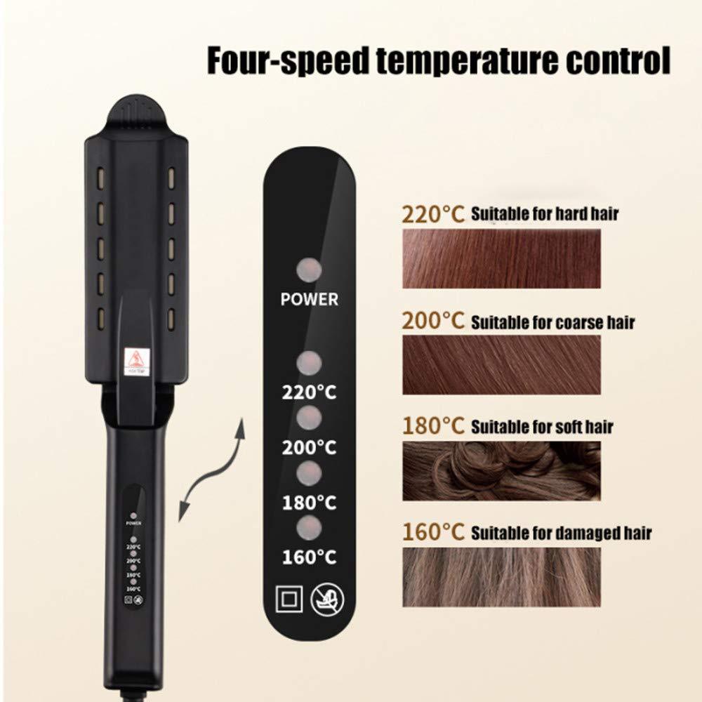 Ceramic Tourmaline Steam Hair Straightener Curling Iron Electric Household Flat Iron with Temperature Regulation Widening Plate