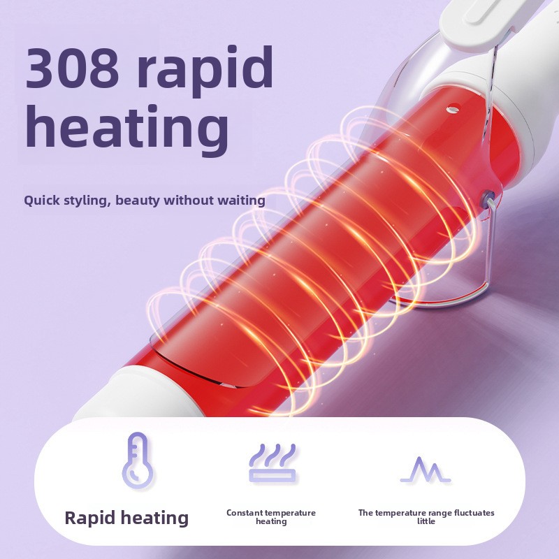 Cross-border Negative-ion Tourmaline Ceramic Hair Curling Iron 40mm Barrel Voluminous Korean-style Waves Multi-gear Thermostat