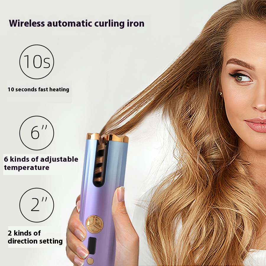 Portable Mini Wireless Automatic Curling Iron Gentle Hair Styling Multi-Purpose Tool Durable Negative Ion Lazy Big Wave Feature