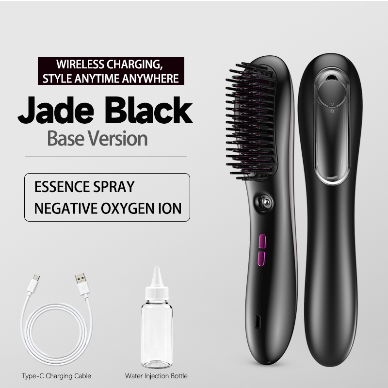 2 in 1 Straight and Curling Iron Cordless Hair Straightener Comb 3 Temperature Settings Negative Ion Hair Styling Tool