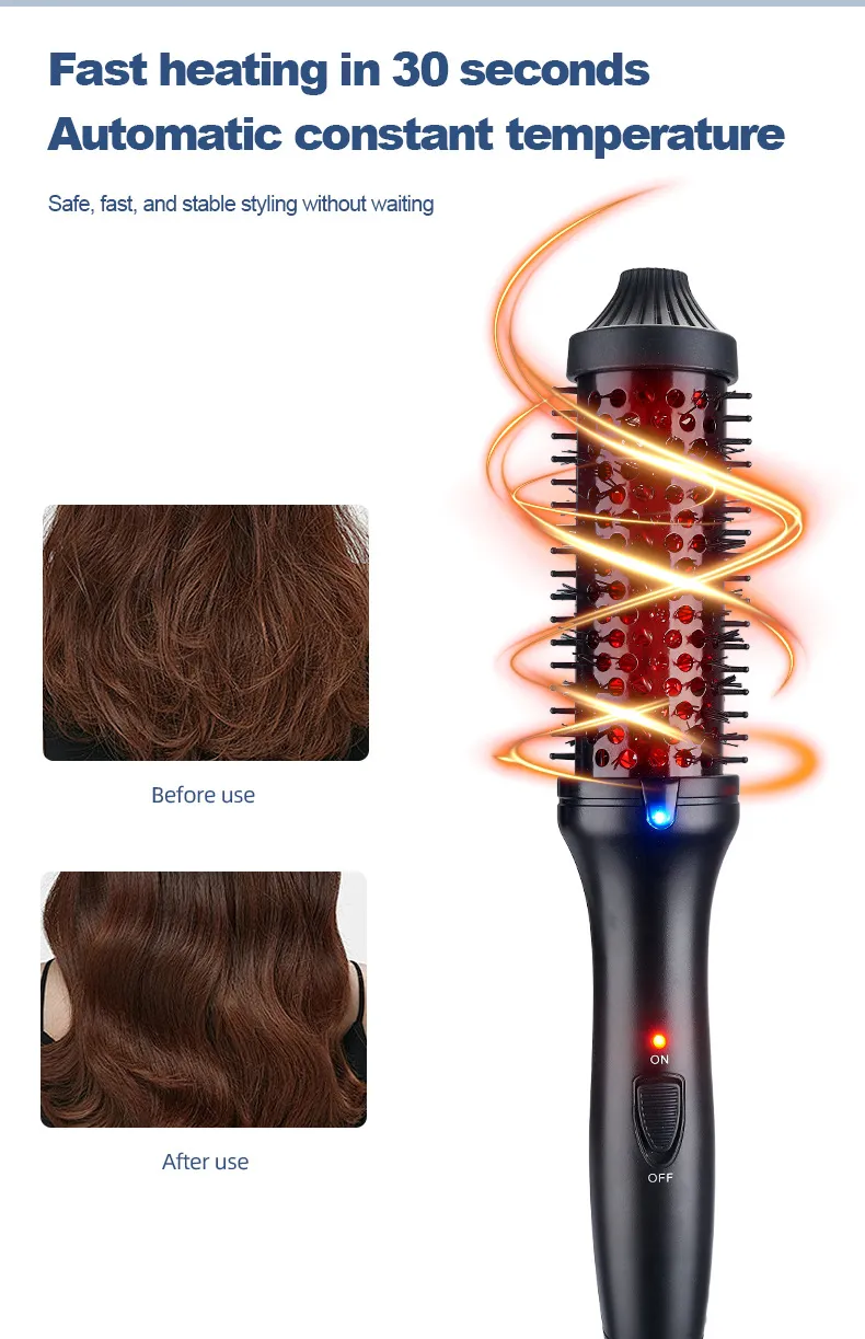 Save Multifunctional LED Temperature Infrared Electric Comb PTC Heater for Straight Fluffy Hair Styles for Household Curling Irons