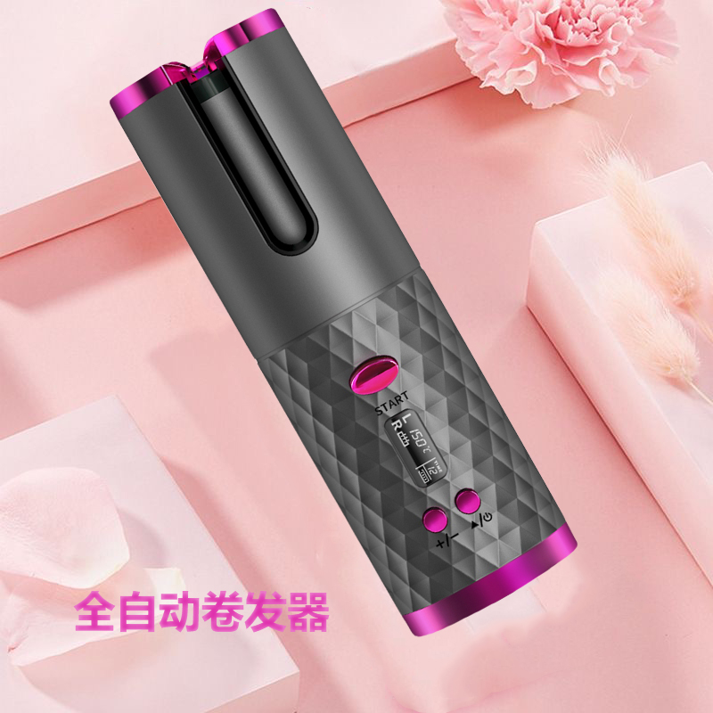 Wholesale Ceramic Coating Portable Hair Curler Rechargeable Curling Wand Travel Lightweight Automatic Rotating Curling Iron