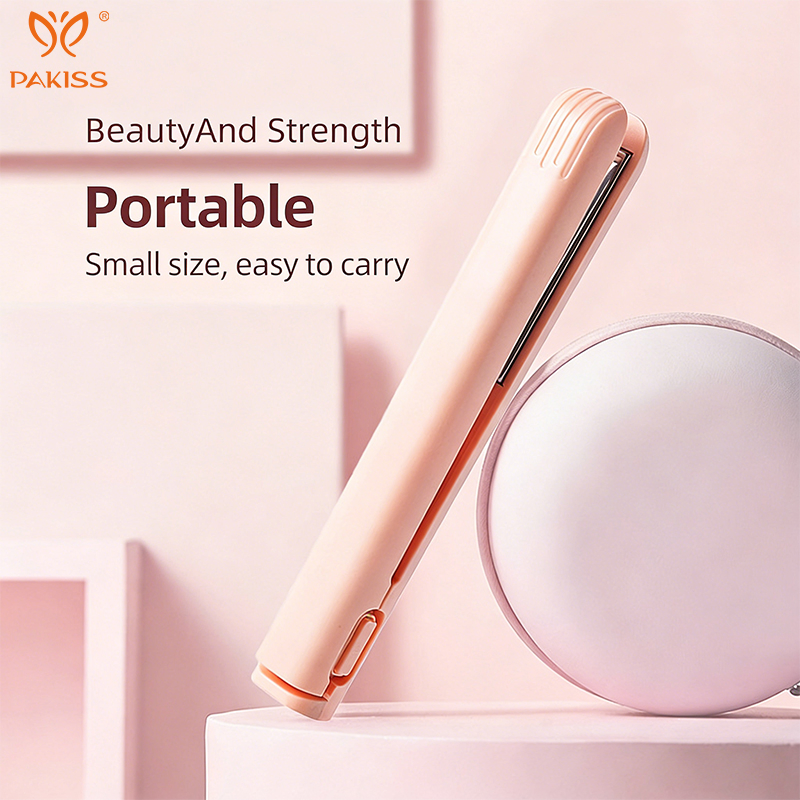 Pakiss 2 in 1 Hair Straightener and Curler, Mini Travel Curling Iron for Women