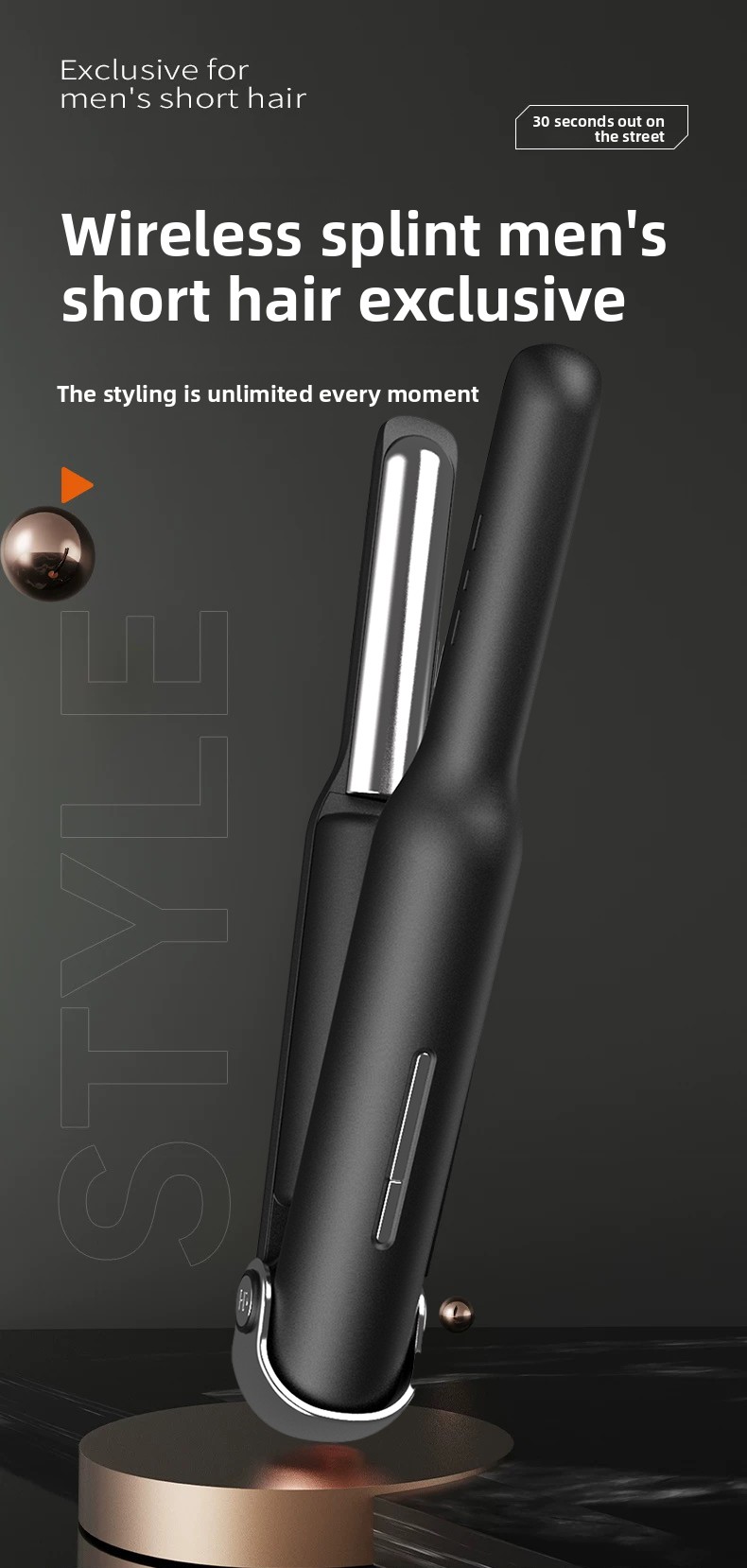 Rechargeable Wireless LED Display Hair Straightener Curling Iron Ceramic Coating Fast Heating Hotel Use Spanish Language Support