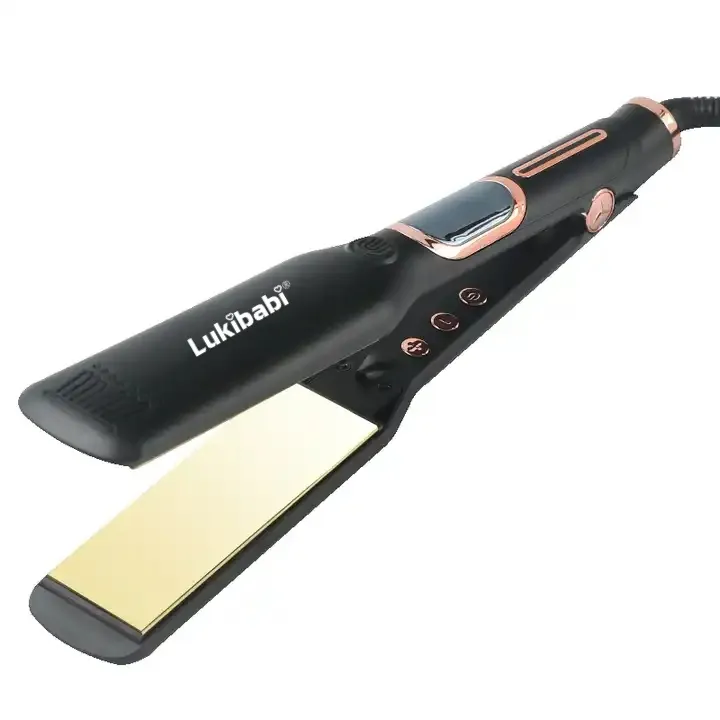 Gift Set 1.5 Inch Hair 230 Degree LCD Display Titanium Plate Infrared Ionic 3D Floating Professional Hair Sraightener Flat Iron