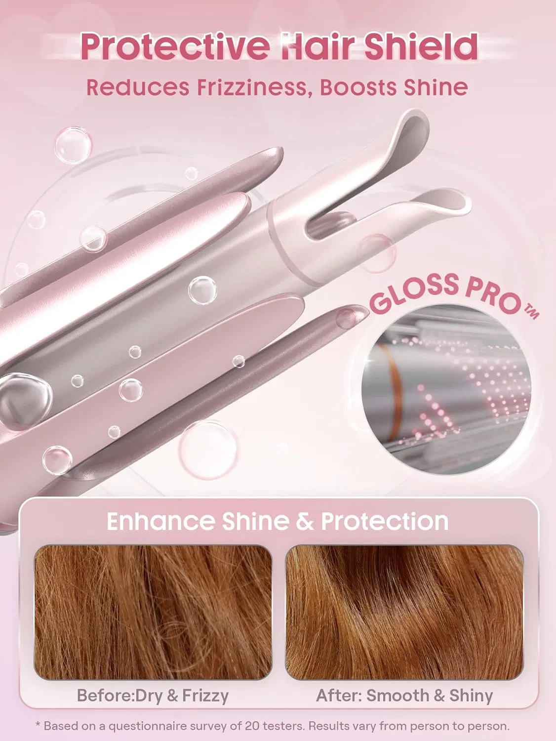 Lukibabi Hair Cupid's Charm One-Touch Instant Curler, Pink Automatic Curling Iron 25mm UK Plug