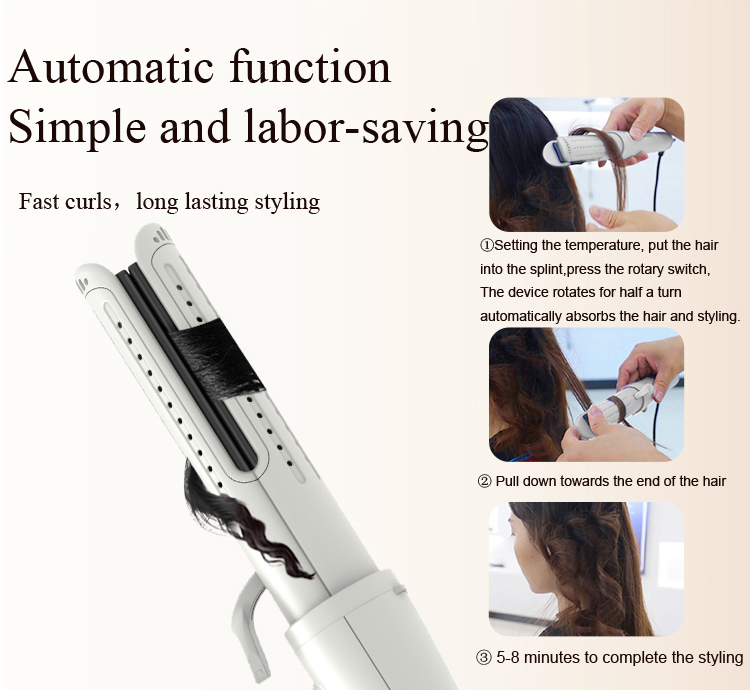 Girls' Favourite Hair Iron Automatic Flat Iron 2 in 1 Hair Straightener and Curler Hair Curling Irons Detail 1