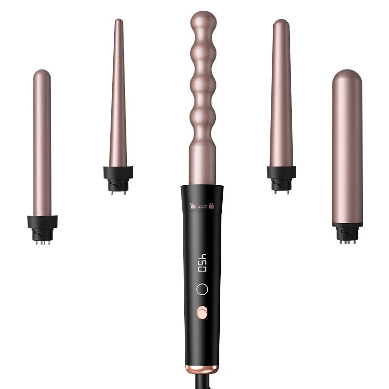Flat Iron Curling Wand Set Hair Curler Set Brush Interchangeable Ceramic Barrels Curling Iron Hair Curler