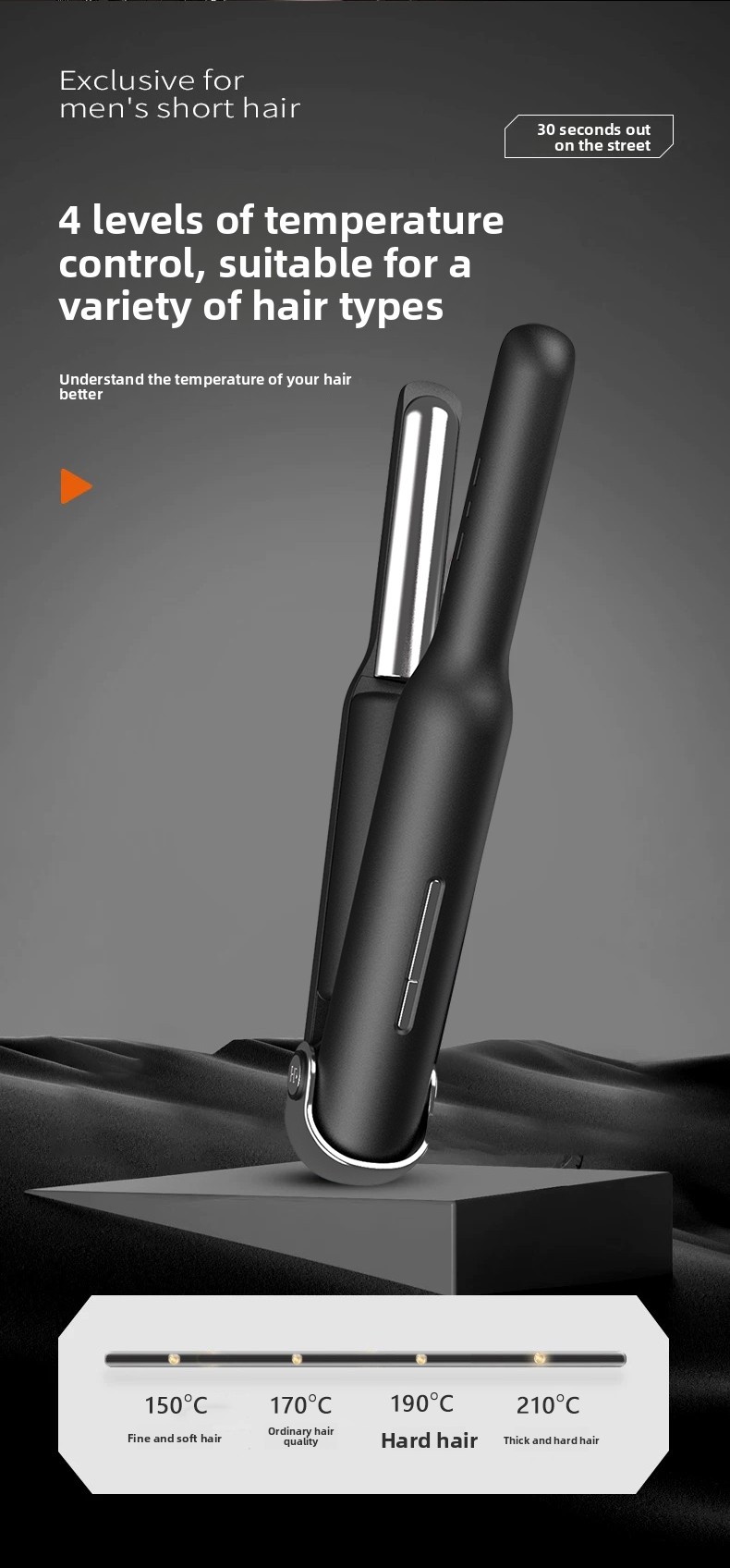 Rechargeable Wireless LED Display Hair Straightener Curling Iron Ceramic Coating Fast Heating Hotel Use Spanish Language Support