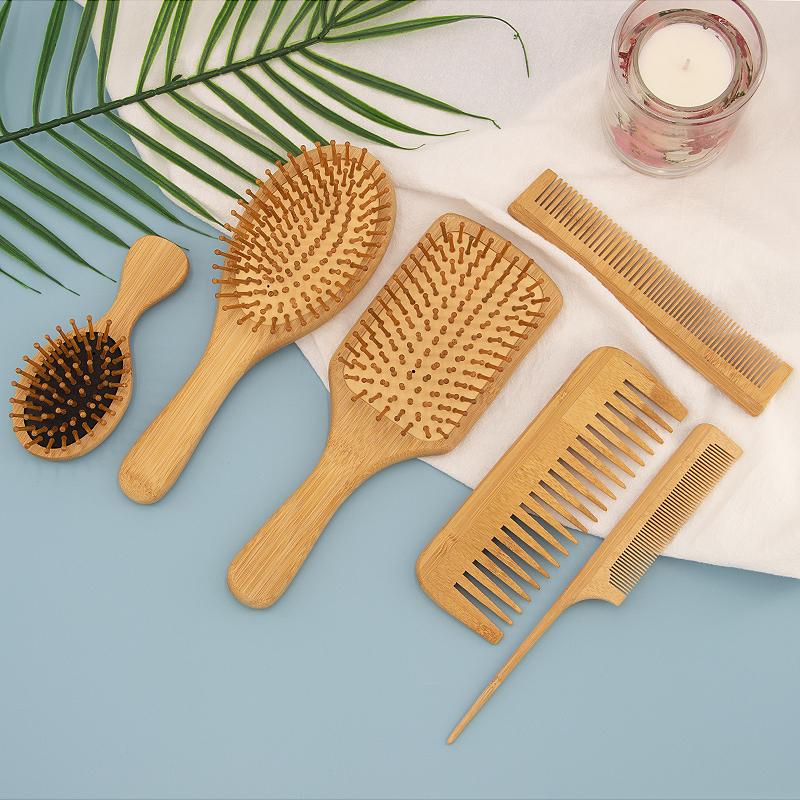 Bamboo Hair Brush and Comb Set