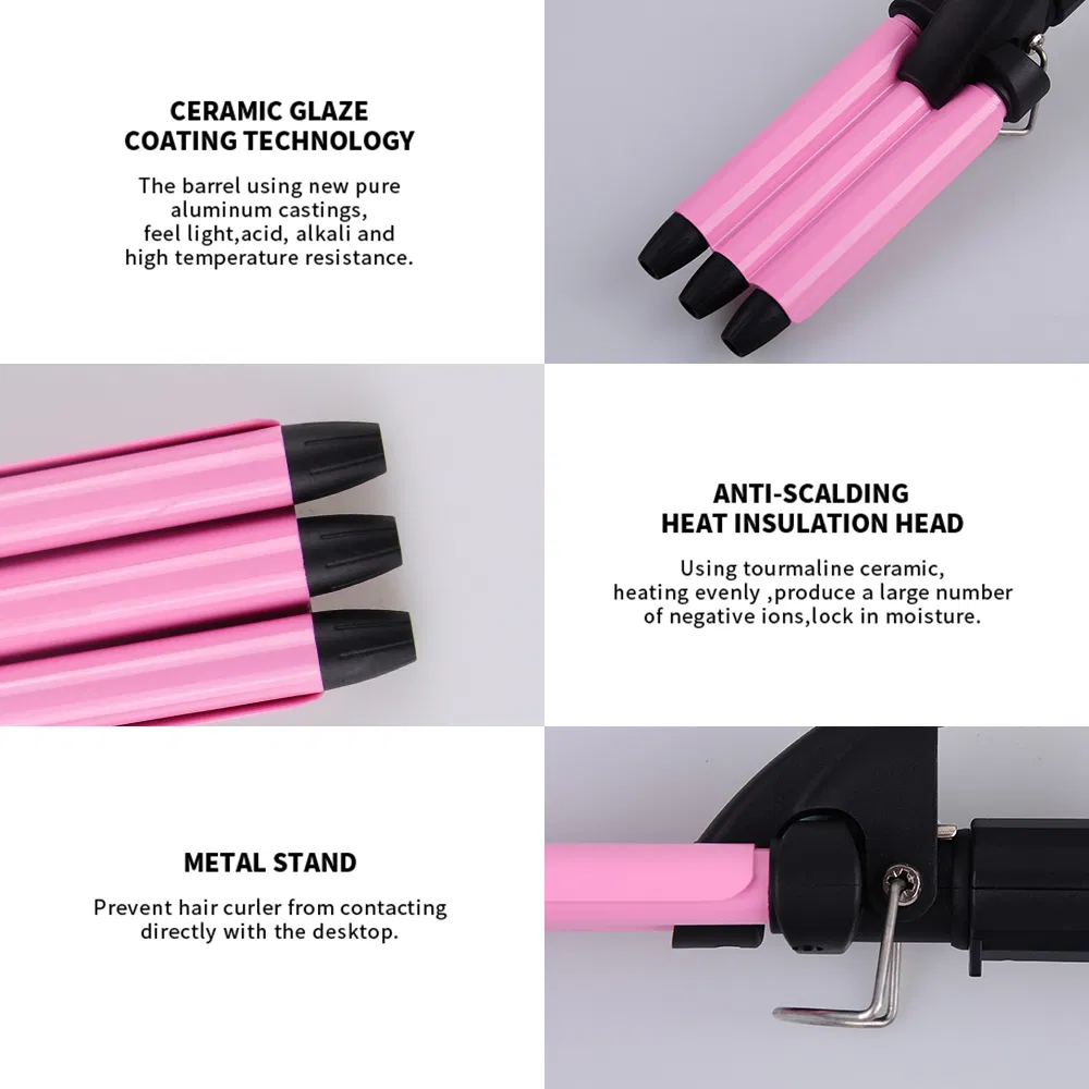 Mini Portable Triple Barrel Hair Waver Iron