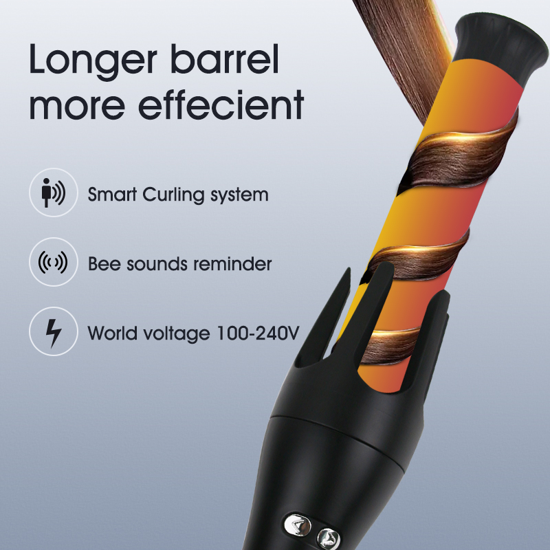 Smart Salon Beauty Equipment Hair Styler Straightener Senor Ionic Ceramic Barrel Hair Curler Automatic Rotating Curling Iron