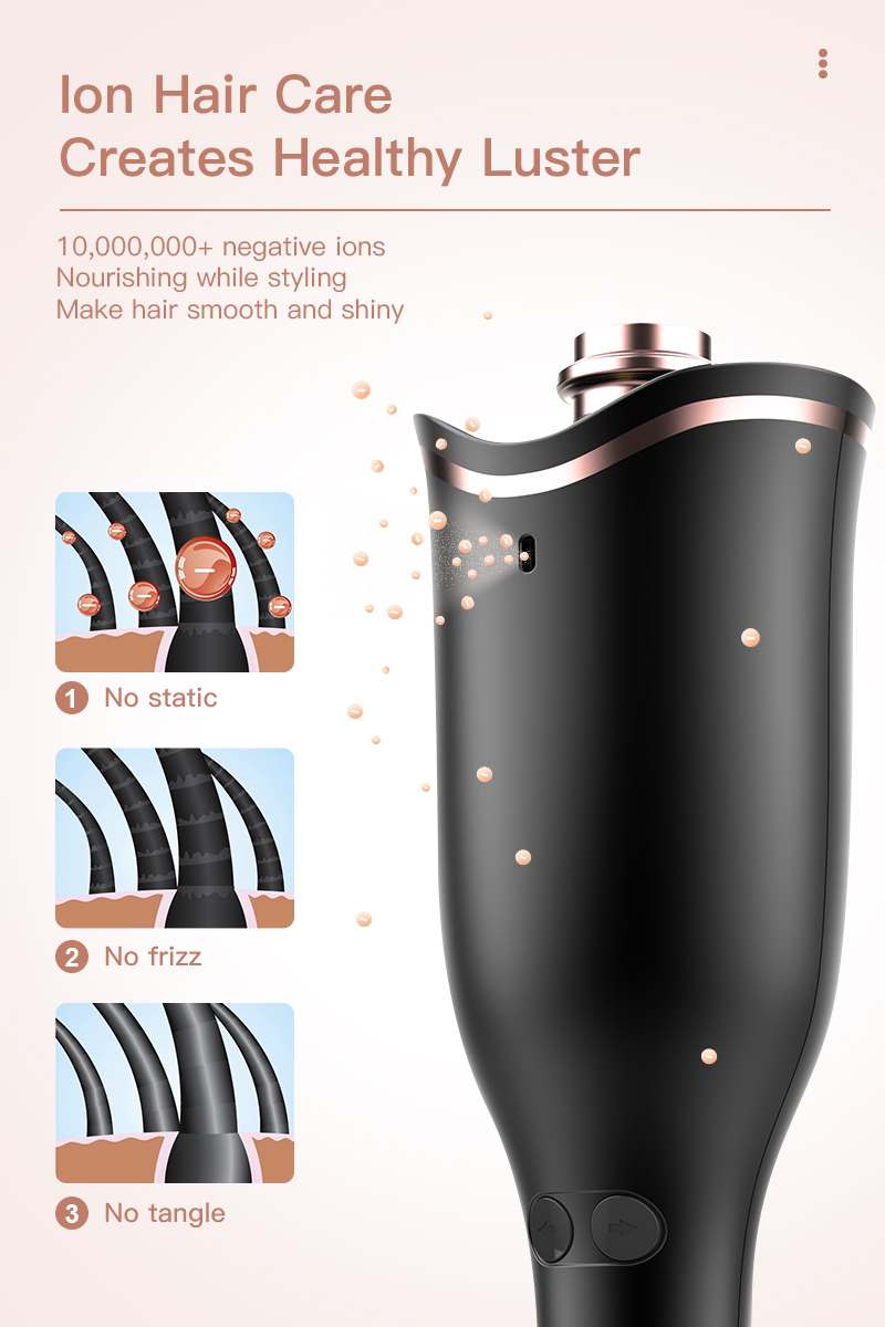 2024 New Xpreen Hot Selling Rose Gold Smart Automatic Hair Curler Iron Newest Automatic Rotating Curling Hair