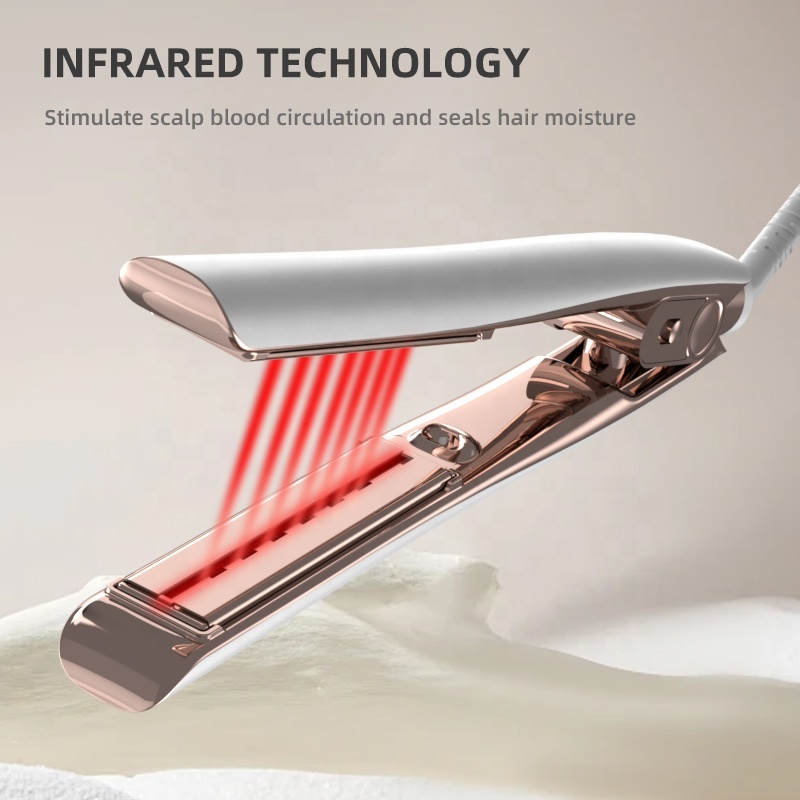 2 in 1 Professional Salon Custom Made MCH Fast Heat Keratin Curling Wand &amp; Titanium Flat Iron with Infrared