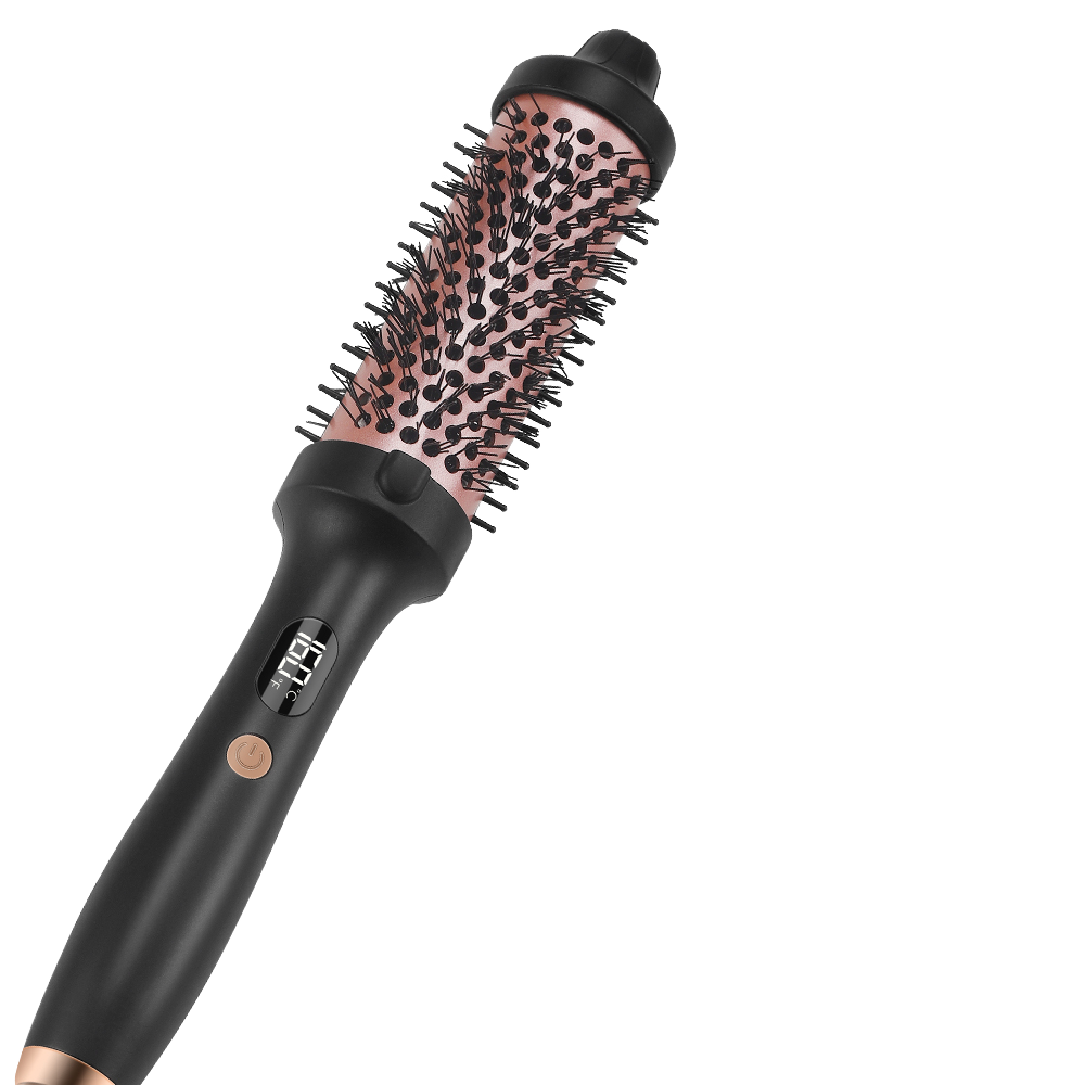 Best Selling LED Display Hair Curling Iron Ceramic Heat Round Brush 1.1" and 1.25" Electric Curl Wand for All Hair Types