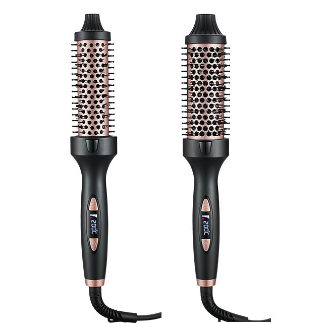 Best Selling LED Display Hair Curling Iron Ceramic Heat Round Brush 1.1" and 1.25" Electric Curl Wand for All Hair Types