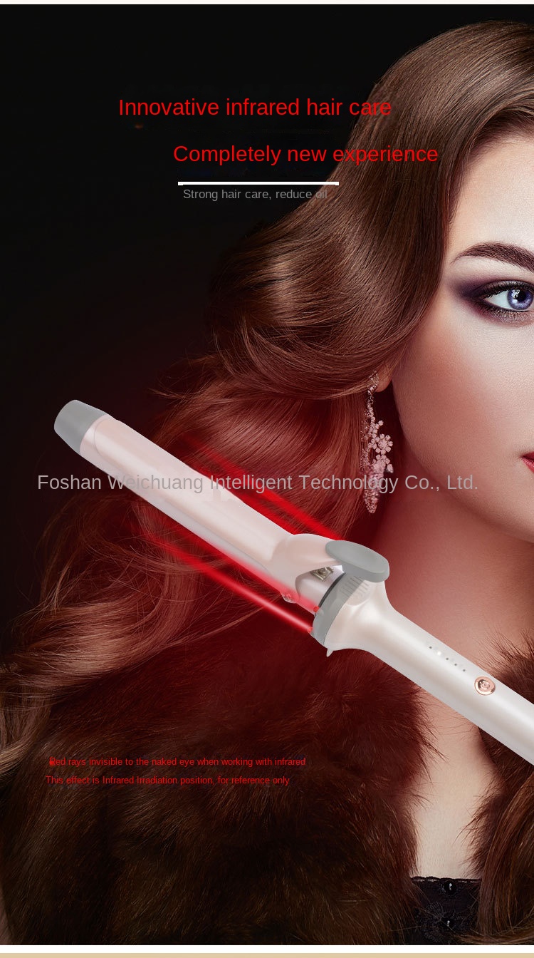 Automatic 36MM Curling Wand PTC Heater USB Power LED Temperature Display 5 Heat Settings Fast Heating 50W Big Wave Household Use