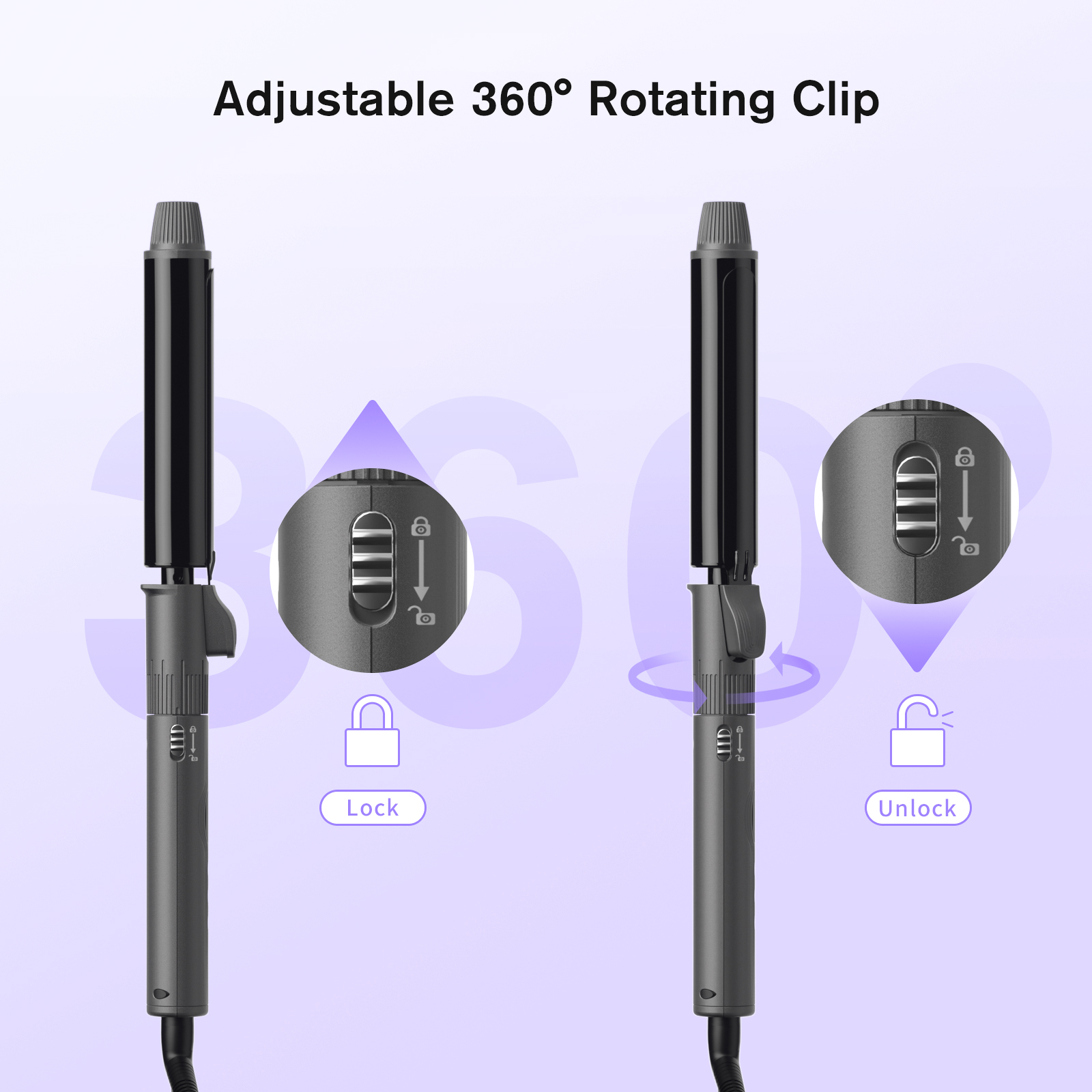 Smart Rotating Hair Curler Customizable Multi-Function Salon Iron with Temperature Control &amp; LED Display