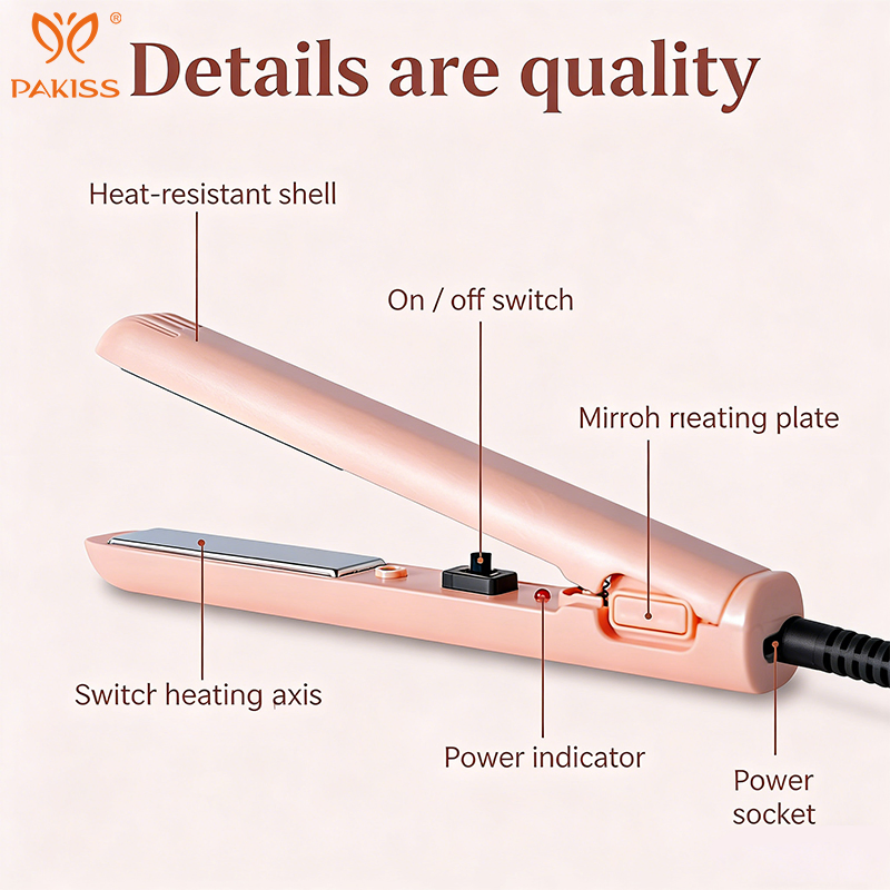 Pakiss 2 in 1 Hair Straightener and Curler, Mini Travel Curling Iron for Women