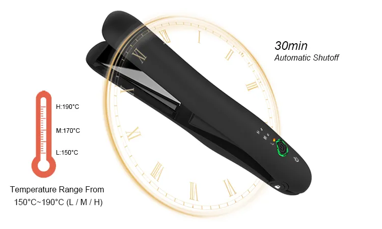 Portable Fast Heating 2 in 1 Multi-Functional Cordless Mini Wireless Hair Straightener Curling Iron for Hair Styling