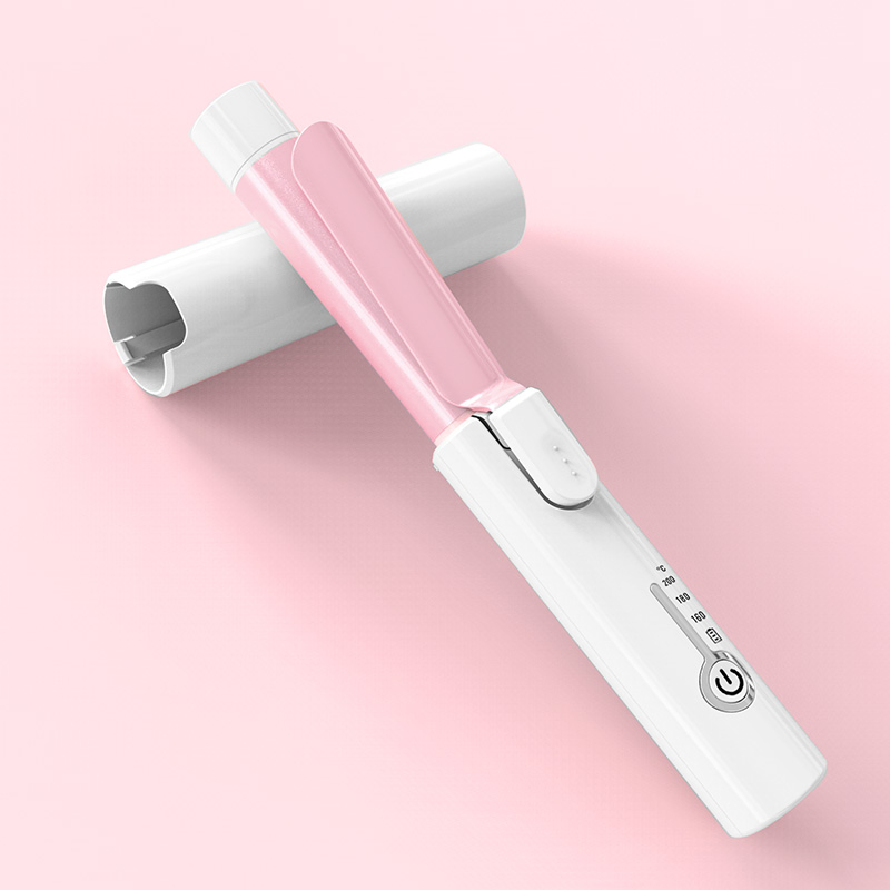 Mini Portable Pocket Straightening and Curling Iron 2-in-1 Wireless Rechargeable Curling Iron
