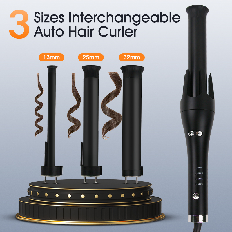 Smart Salon Beauty Equipment Hair Styler Straightener Senor Ionic Ceramic Barrel Hair Curler Automatic Rotating Curling Iron