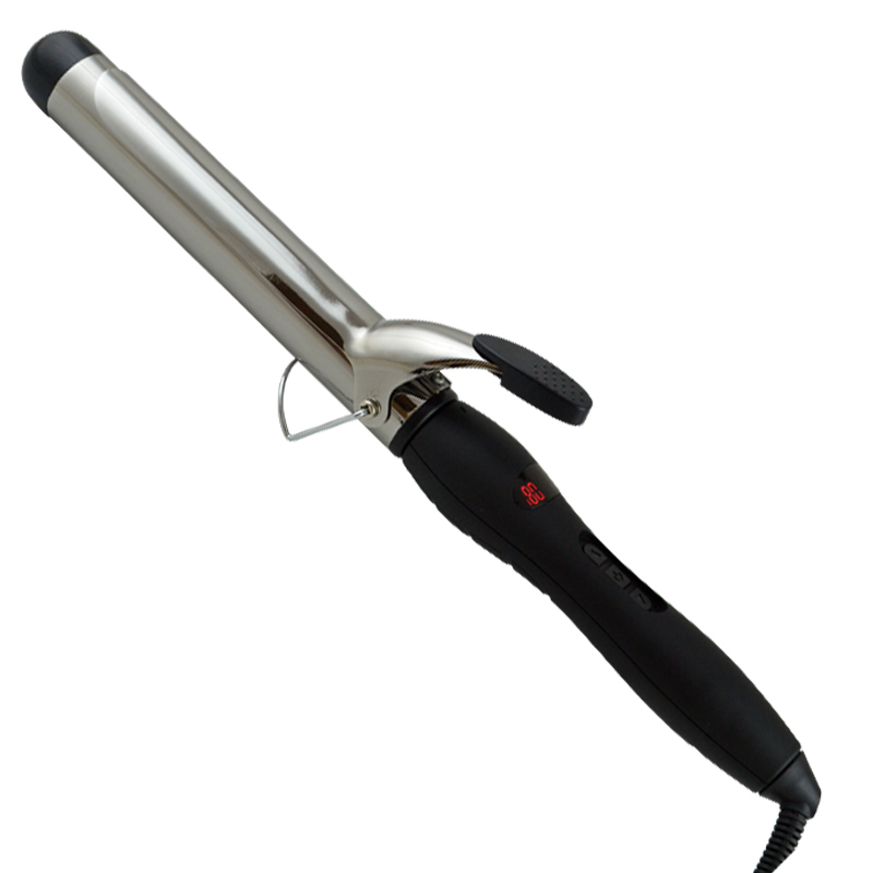 Professional Dual Voltage Digital Display Silver Titaniuim Curling Iron