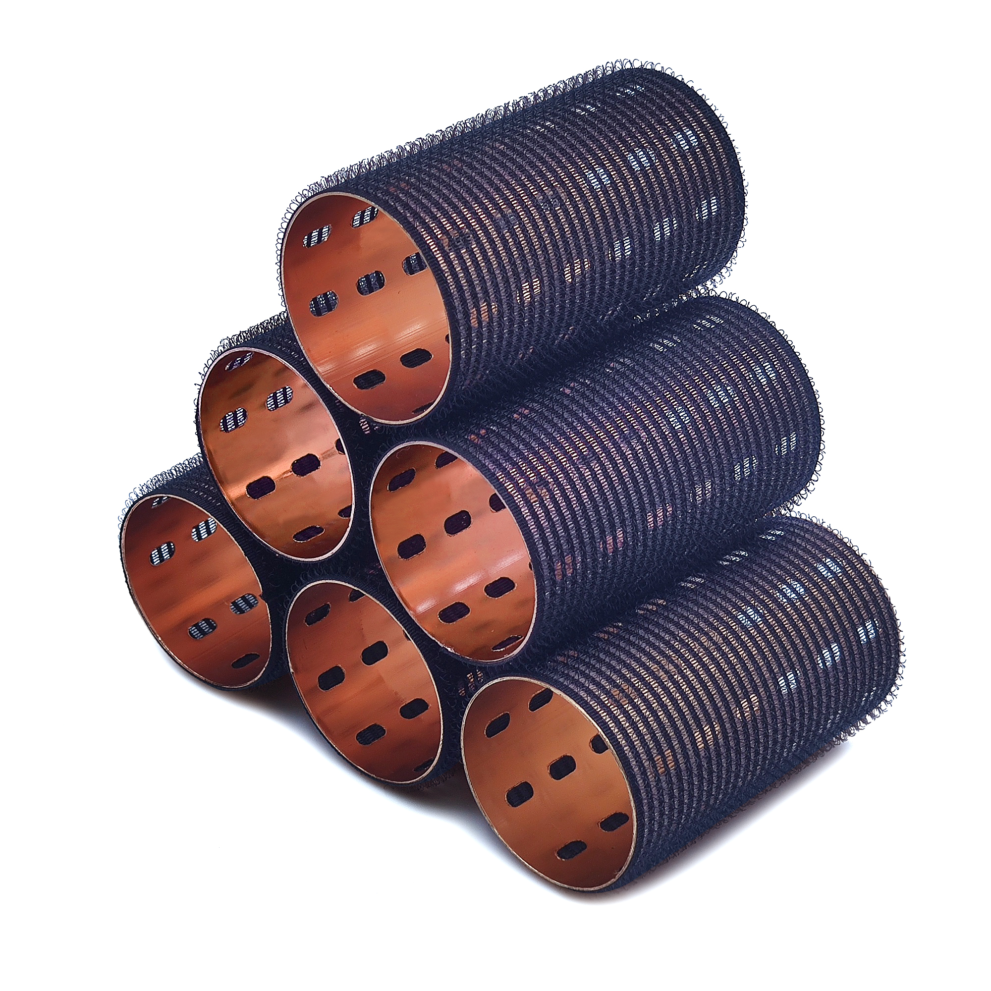 Hair Styling Tools Accessories Professional Black 60*90 Custom Metal Hair Roller Set Clip Aluminum Core Hot Hair Curler