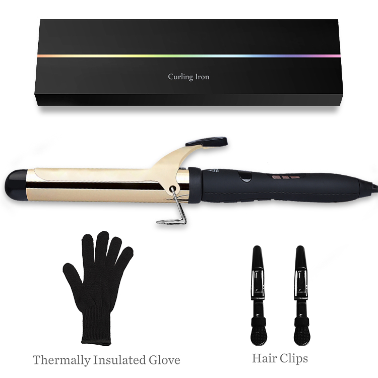 Wholesale Electric Tourmaline Crimper Wand LCD Display Curling Iron Interchangeable Barrels 4 Temperature Settings Hotel