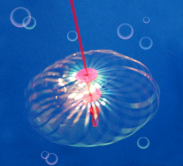 Large Plastic Unlit Rainbow Stick Magic Rotating Bubble Wand Bubble Flower