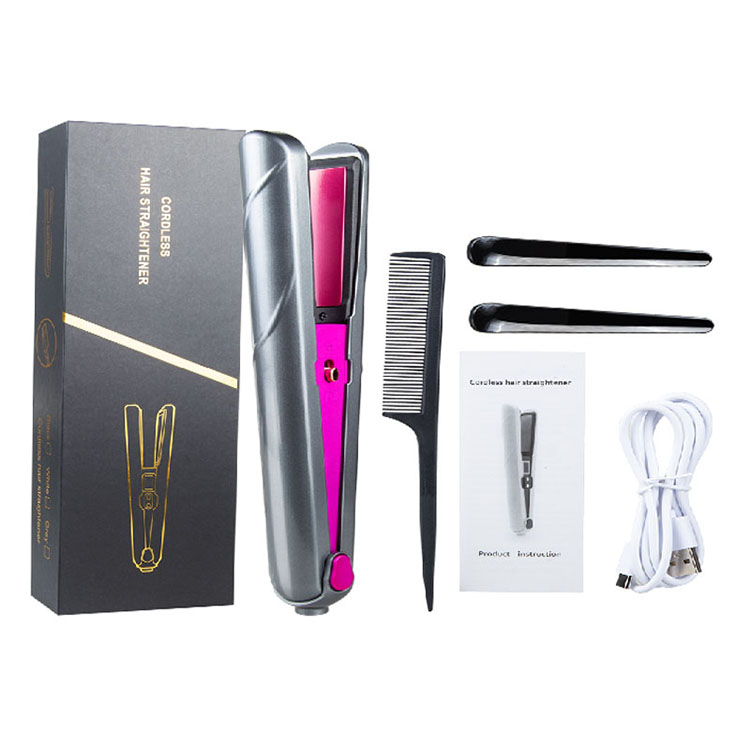 Best Selling Wireless USB Ceramic Coated Induction Hair Straightener &amp; Curling Iron Dual Voltage LCD Display Portable