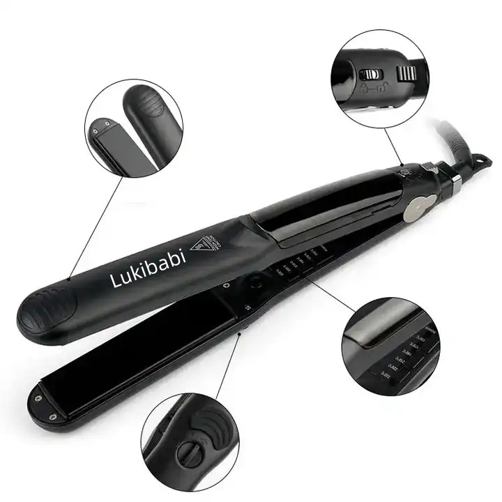Professional Steam Pod Strong Infrared Hair Straightener Custom Logo Titanium Irons Private Label Ceramic Flat Iron