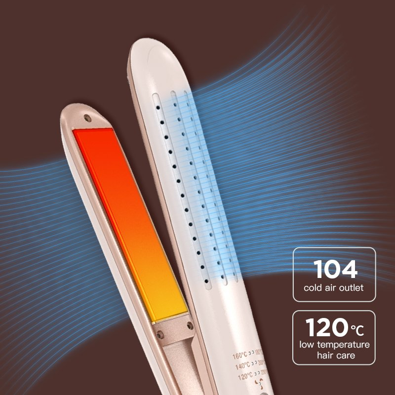 2-in-1 Air Straightener and Curler Ceramic Infrared Cold Air Hair Iron