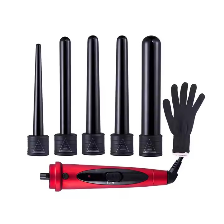 PTC Ceramic LCD Temperature Display Electric 5-Tube Change Curling Iron