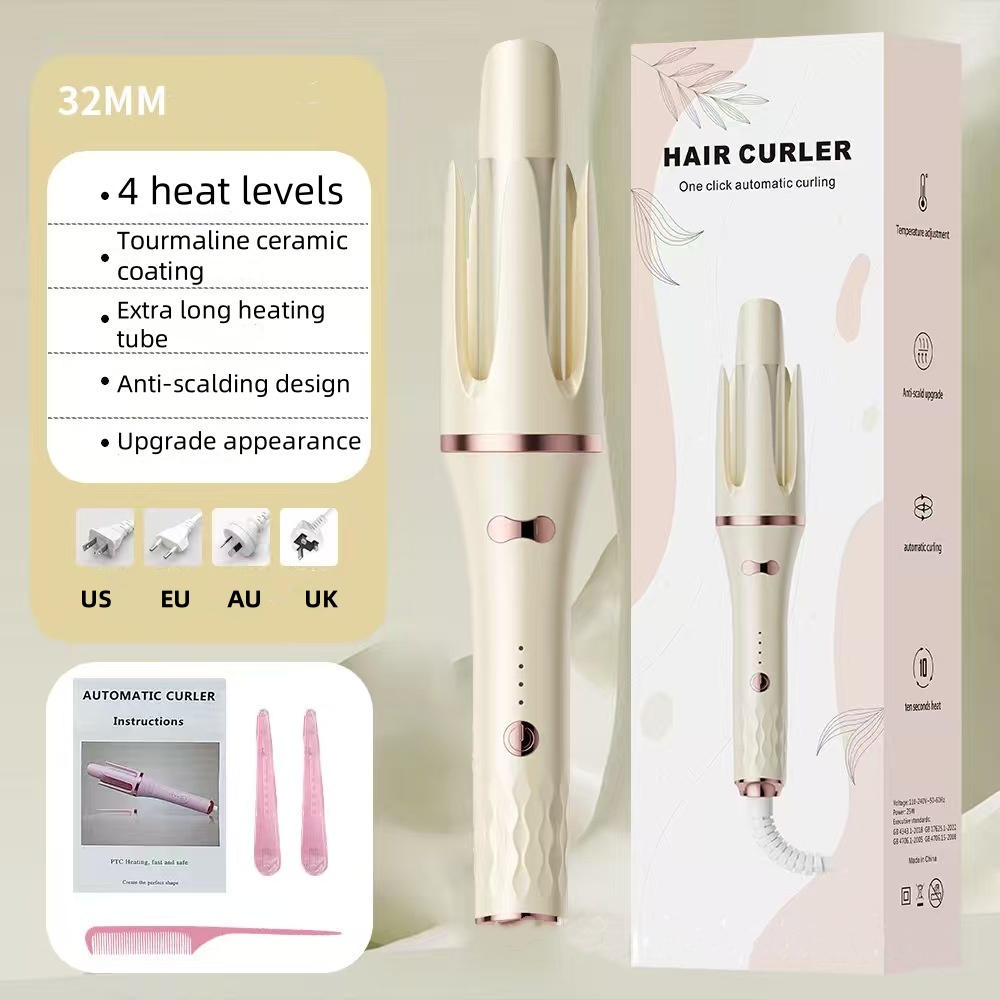2024 Upgrade New Type Top Sale Professional Magic Spiral Wand Auto Hair Curler Portable Automatic Hair Curlers