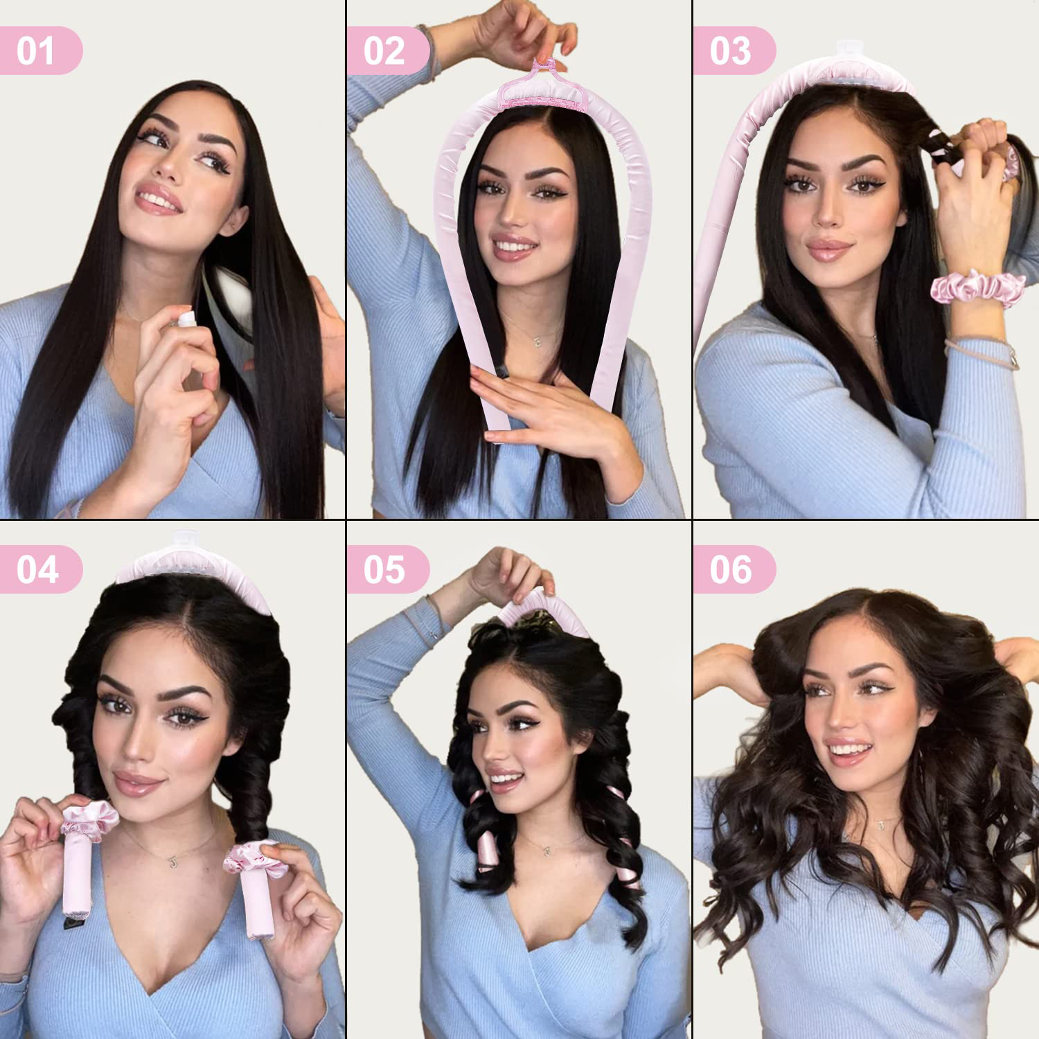 Wholesale Custom Heatless Curling Rod Headband Magic Silk Hair Curler Set Soft Sleeping Hair Roller for Women